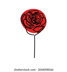 Juego de vectores premium de arte de línea continua de la flor rosa
