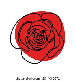 Rose flower oneline continuous line art premium vector set