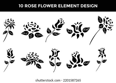 Rose flower ornament element design