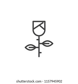 Rose flower outline icon. linear style sign for mobile concept and web design. simple line vector icon. Symbol, logo illustration. Pixel perfect vector graphics