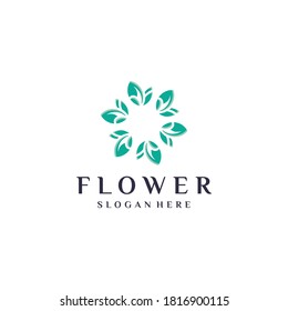 Diseño del logo del esquema floral rosa para salón, belleza, spa, cosméticos.