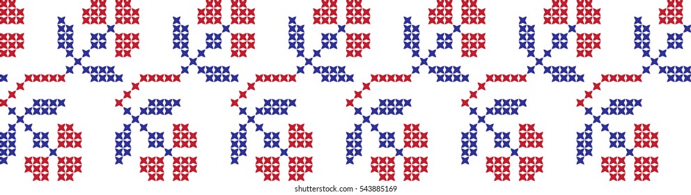 rose flower pattern embroidered cross-stitch pattern