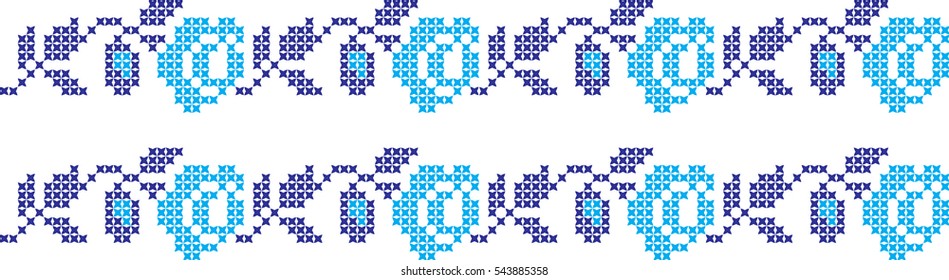 rose flower pattern embroidered cross-stitch pattern