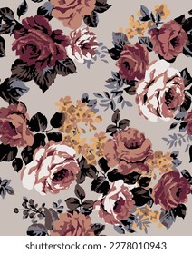 rose flower pattern image for fabric textile and wall decoration