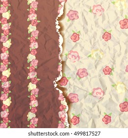 Rose flower pattern, Shabby Chic pattern with roses