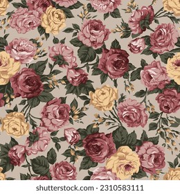 rose flower pattern suitable for fabric textile or wall decoration