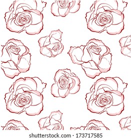 rose flower pattern vector illustration, seamless swatch element included, can be used for textile or polygraphy