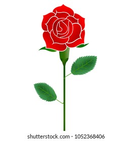 Rose flower red icon