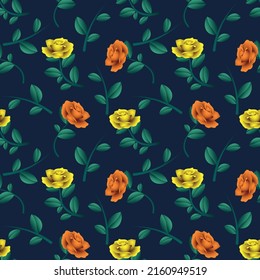 rose flower seamless pattern design vector graphic