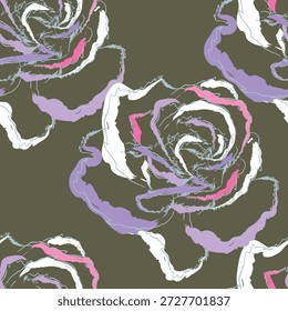 Flor de rosa de patrón sin costuras, como impresión de tela. Traje para el diseño del paquete, Fondo de pantalla, impresión de la moda, Fondo de pantalla de la vivienda, arty-crafty 
