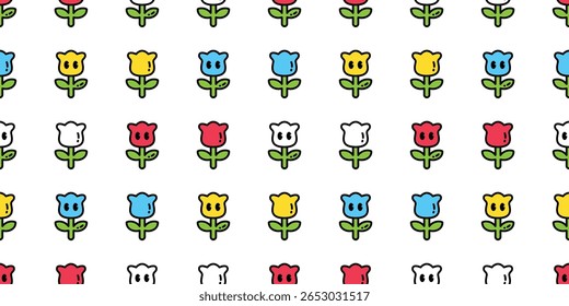 flor de rosa padrão sem costura folhas de planta jardim floresta doodle ilustração