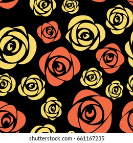 Rose flower seamless pattern. Seamless roses pattern. Vector floral background