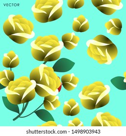 Rose flower seamless pattern, Vector illustration design element