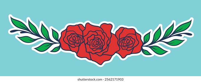 Rose flower set of blooming plant. Garden rose isolated icon of red blossom, petal and bud with green stem and leaf for romantic floral decoration, wedding bouquet and valentine greeting card