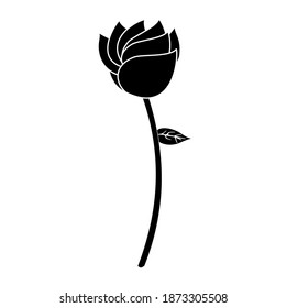 Rose Flower shadow black vector
