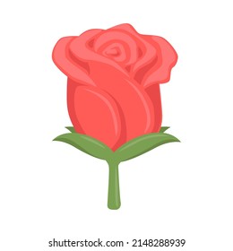 Rose Flower Sign Emoji Icon Illustration. Romantic Vector Symbol Emoticon Design Clip Art Sign Comic Style.