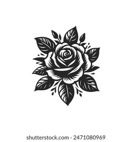 rose flower silhouette illustration artwork