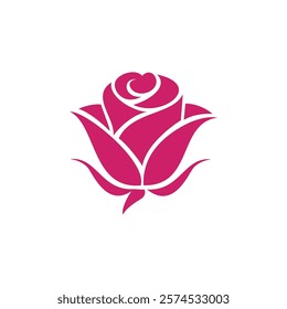 Rose Flower Silhouette Logo Design