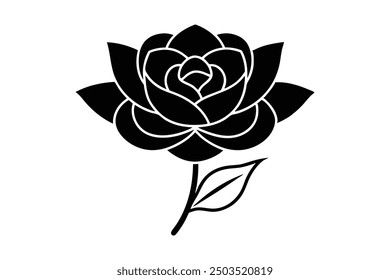 Una ilustración de Arte vectorial de silueta de flor de rosa.