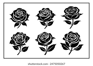Rose Flower Silhouette Vector Illustration