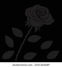 Rose Flower Silhouette vector image 