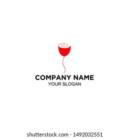 Rose Flower Simple Logo Design Vector