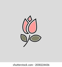 rose flower simple logo vector icon illustration
