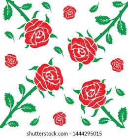 rose flower simple pattern vector
