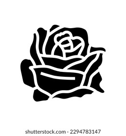 rose flower spring glyph icon vector. rose flower spring sign. isolated symbol illustration