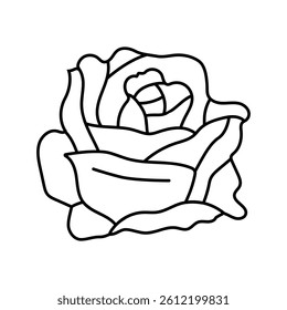 rose flower spring line icon vector. rose flower spring sign. isolated contour symbol black illustration