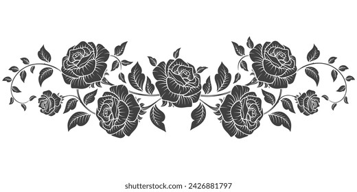 Rose flower stencil vector design