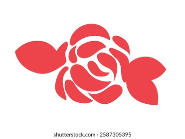 The rose flower. Stylized pink flower silhouette.