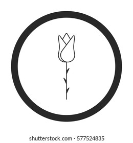 Rose flower symbol sign silhouette icon on background