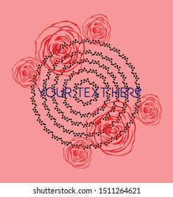 Rose flower template with silhouette for background