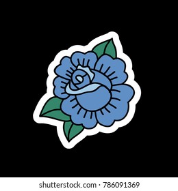 rose flower traditional tattoo flash