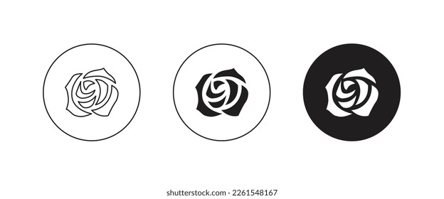 rose flower, Valentines Day, international women's or mother's day, beauty cosmetic salon, luxury beauty, floral icon symbol logo illustration,editable stroke, flat design style isolated on white