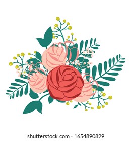 Diseño vectorial de flores de rosa, ilustración vectorial de arte de flores de rosa y decoración
