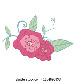 Rose flower vector design, rose flower art vector illustration and decoration