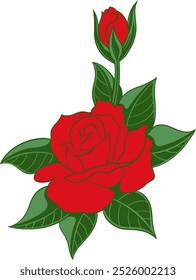 cor editável do vetor da flor da rosa