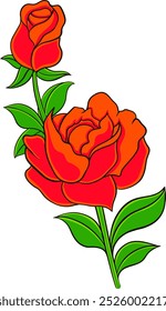 Rosenblume, Vektordesign, bearbeitbare Farbe