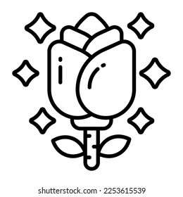 Diseño vectorial de flores de rosa en estilo moderno, icono editable
