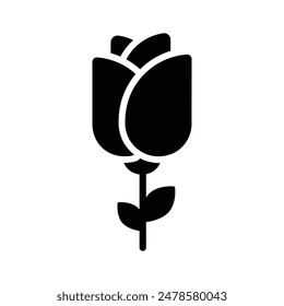 Rose flower vector design in modern style, editable icon
