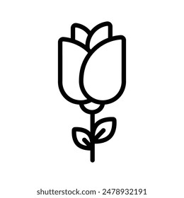 Rose flower vector design in modern style, editable icon