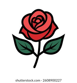 Rose Flower Vector Graphic illustration.
