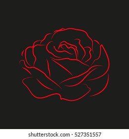 rose, flower, vector icon, eps10