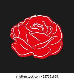 rose, flower, vector icon, eps10