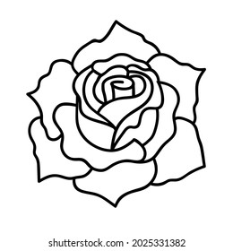 Icono del vector de flor rosa. Ilustración vectorial aislada en blanco.