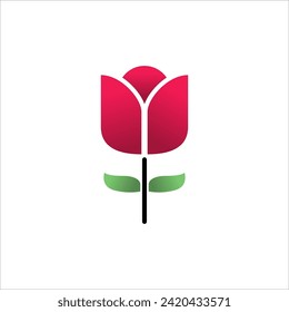 Rose flower vector icon illustration on white background