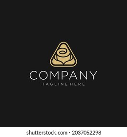 Logo del icono del vector de flor rosa. Los logotipos se pueden utilizar para cosméticos, boutiques, negocios y spas.
