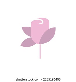 icono del vector de flor de rosa, icono de San Valentín romántico y pareja